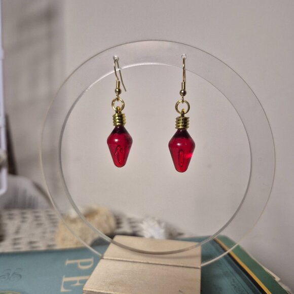 Merfolk Creations Jewelry - Holiday Christmas Lights Charm Earrings Handmade